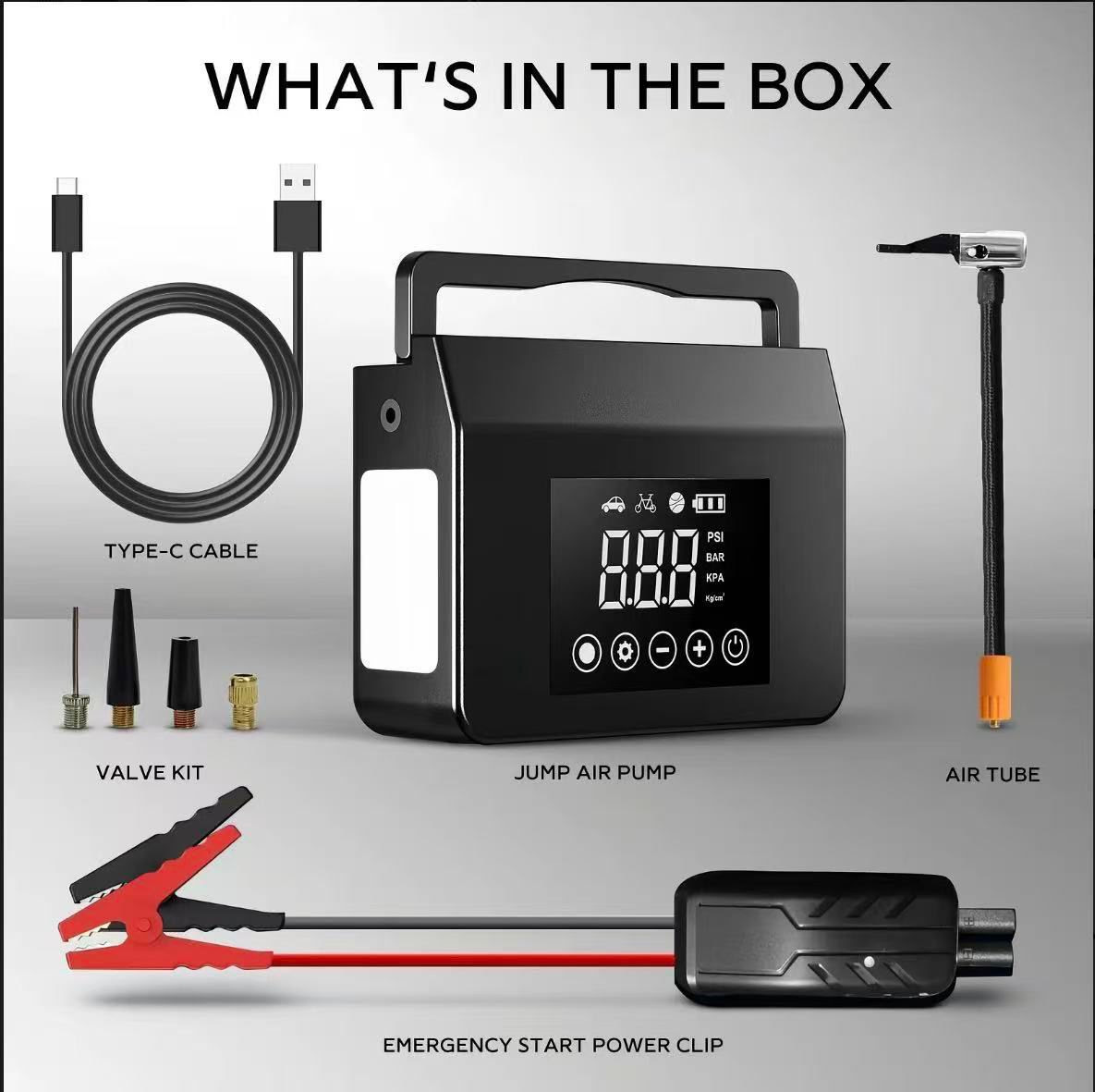 Hieha 4000A Peak 12V Car Battery Jump Starter with Air Compressor and Portable Power Bank. 1000 Units. EXW Los Angeles $24.00 Unit. Retail $104.00 (On sale now $55.99)