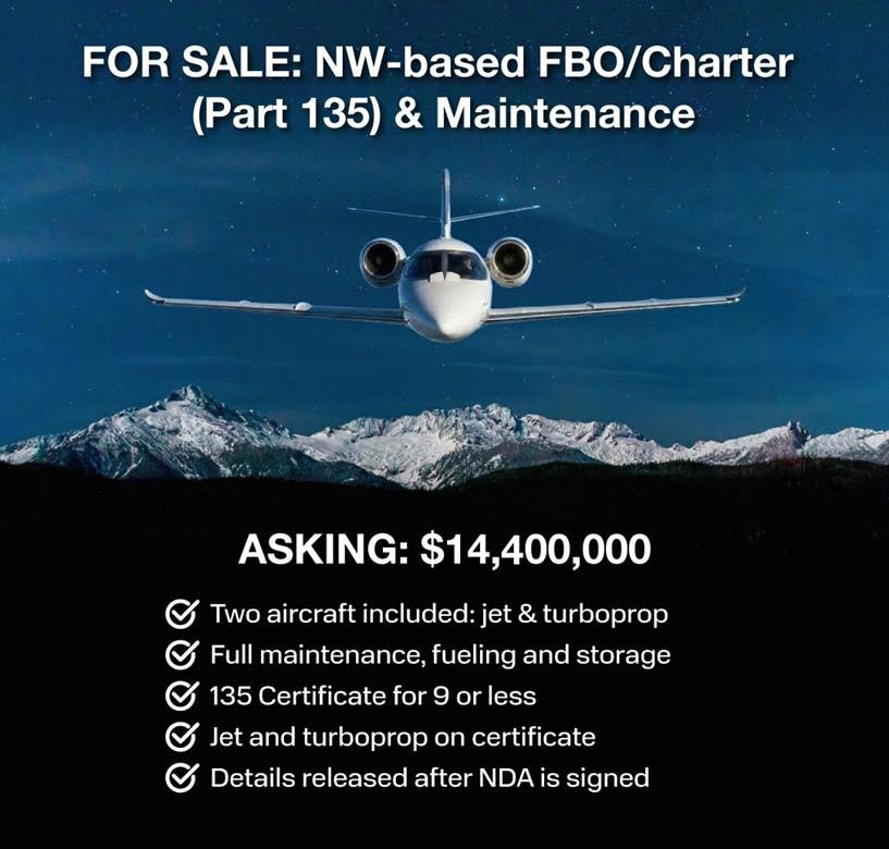 For Sale: Western U.S.-based FBO/Charter/Maintenance Company