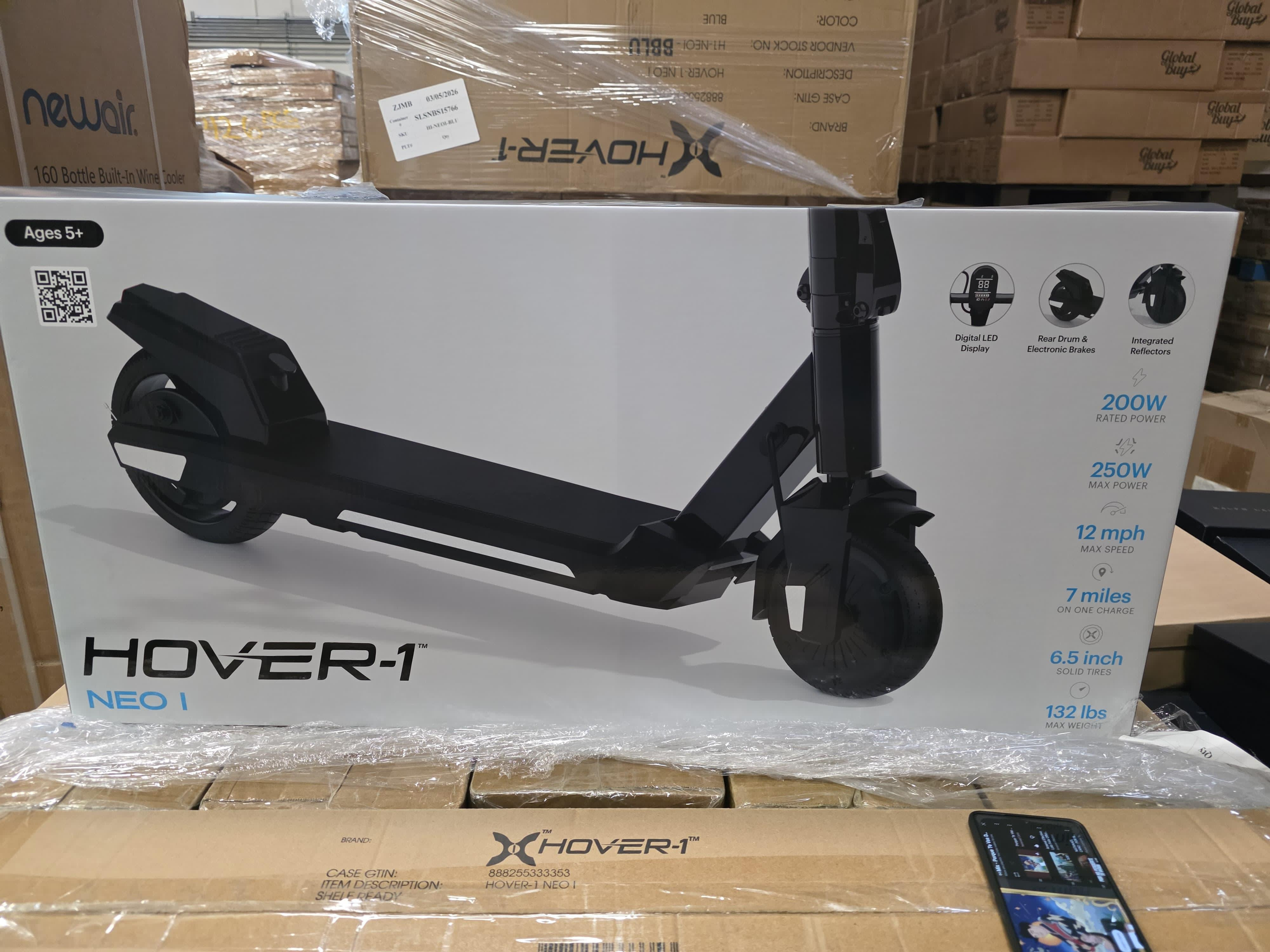 Hover-1 Neo I E-Scooter. 300 Units.   EXW Los Angeles $145.00 Unit. Retail $279.99