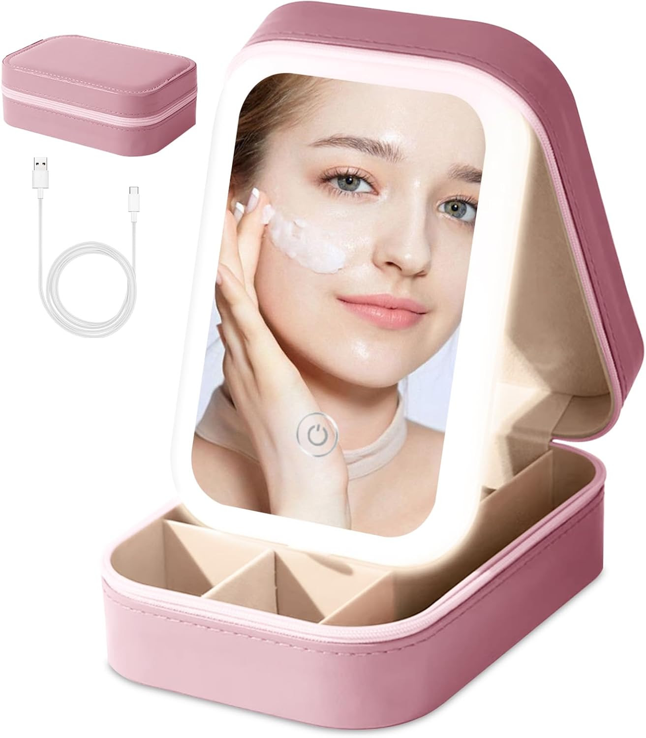 Small Travel LED Makeup Mirror Case with 3 Adjustable Color Light. 4000 Units. EXW TX USA  $5.95 Unit.