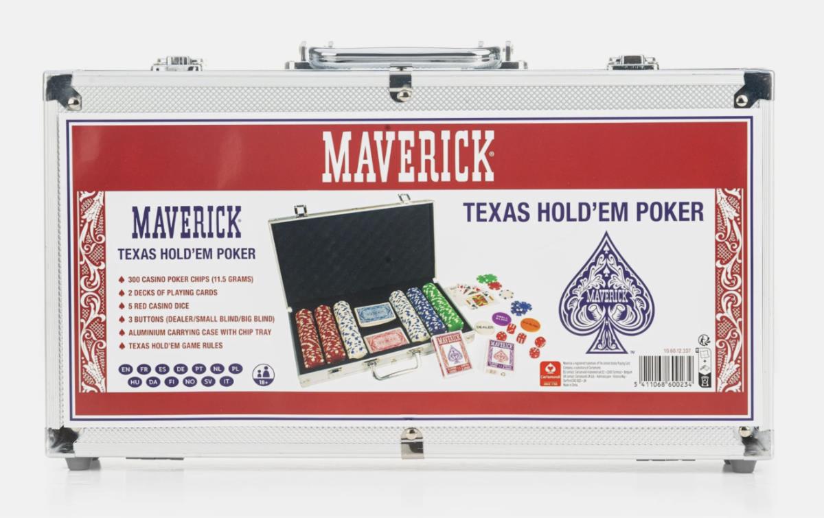 Maverick Texas Hold Em Playing Poker Set - Cards & Chips with Aluminum Case