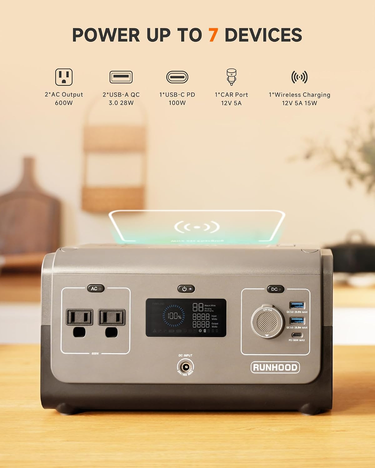 RUNHOOD Solar Generator 600 Mini Pro 324WH Portable Power Station Replaceable Battery.  698 Units. EXW Los Angeles $159.00 Unit. Retail $487.56