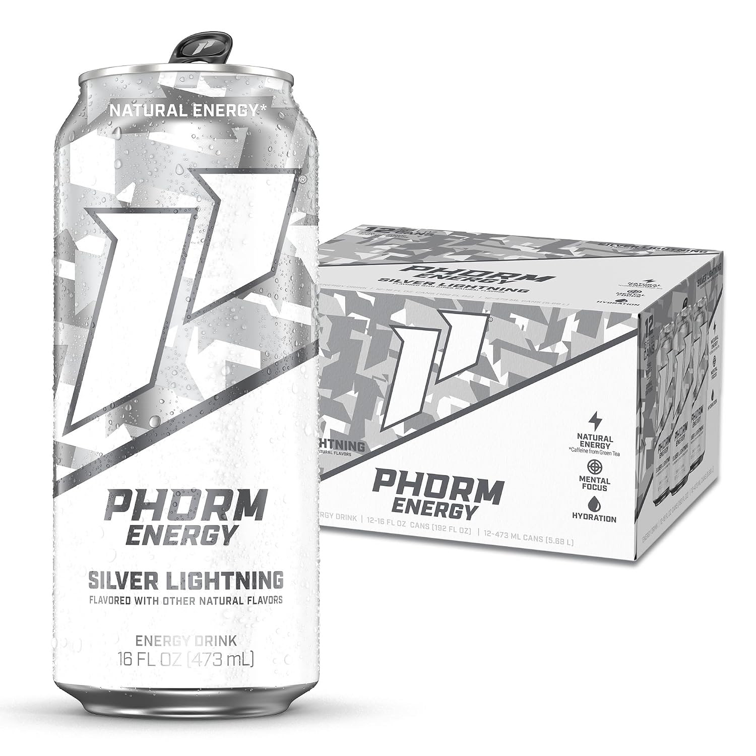 Phorm 16 oz 12 Pack Silver Lightning Sugar Free Energy Drink.   3400 Cases. EXW Los Angeles $10.95 Case. Retail $32.99
