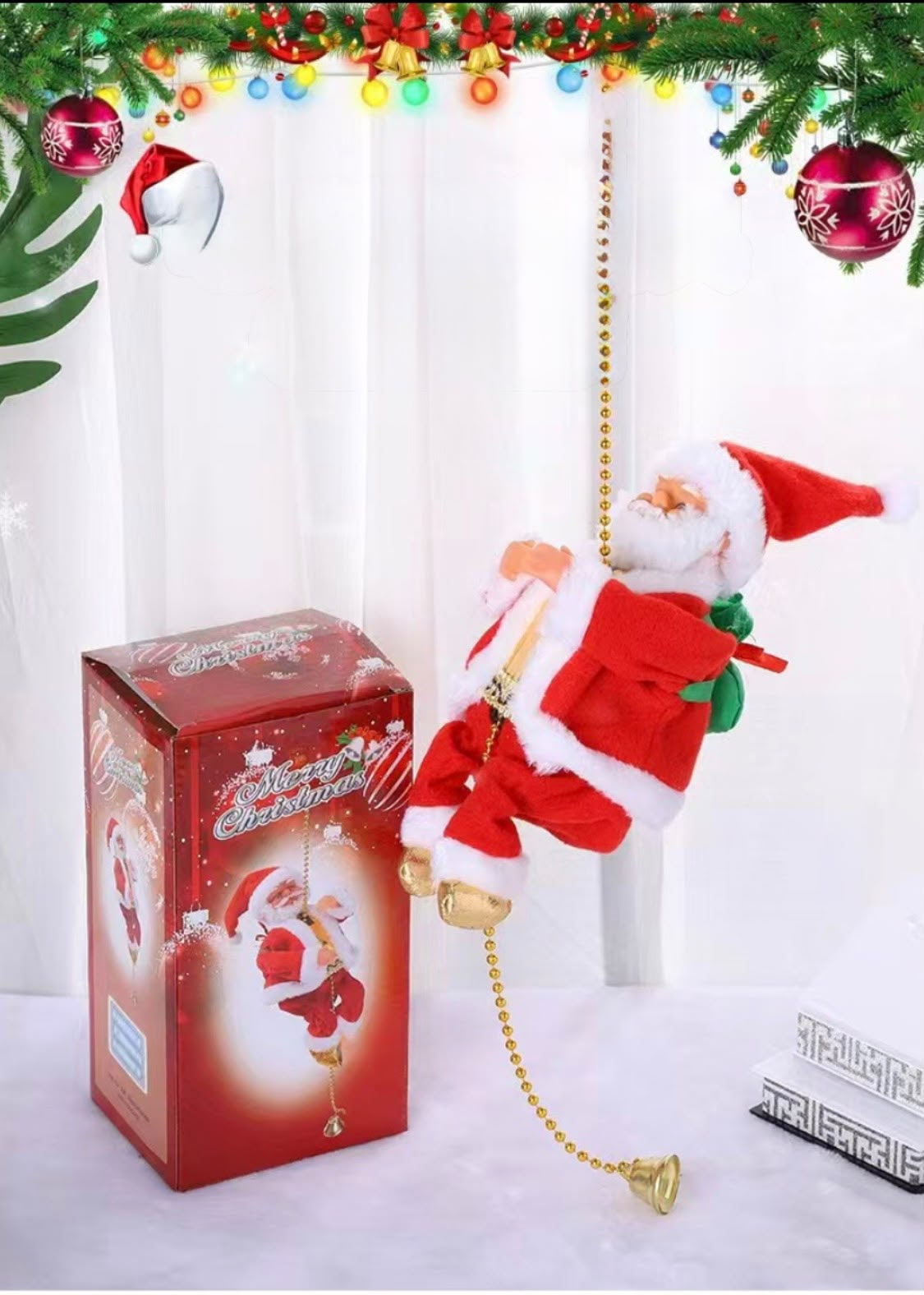 Battery Powered Climbing Santa Christmas Decoration. 6000 Units. EXW Los Angeles $2.95 Unit. retail $19.90