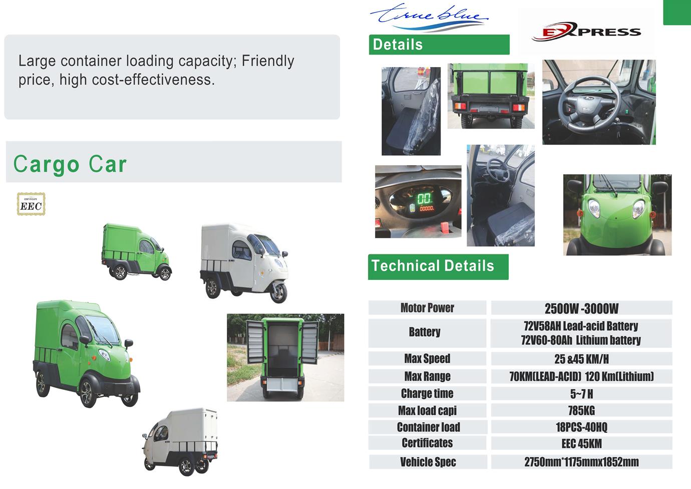Smaller body but big space,Electric truck car with EEC certification