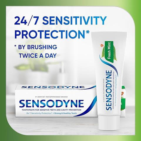 Sensodyne toothpaste for sensitive teeth Fresh MINT 0.8 OZ trial size