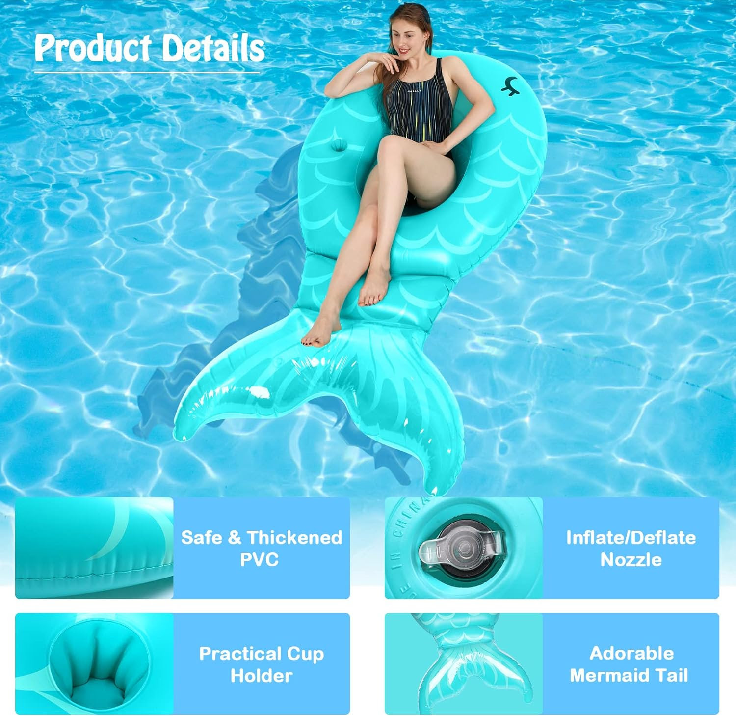 Dehumi Inflatable Mermaid Pool Float. 1900units.  EXW Los Angeles $6.95unit.