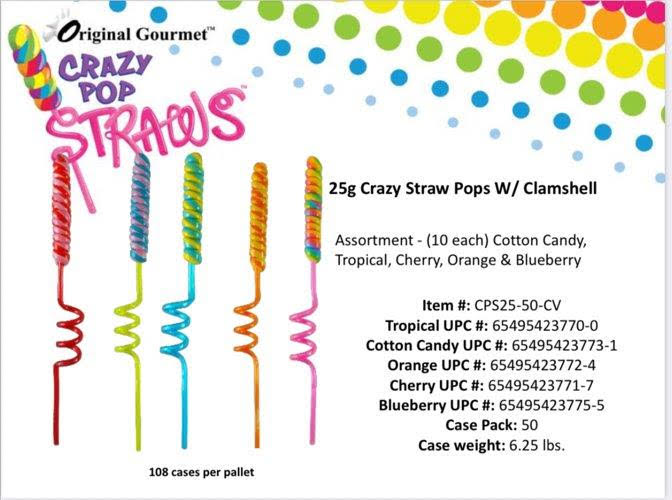 original Gourmet straws cotton candy .