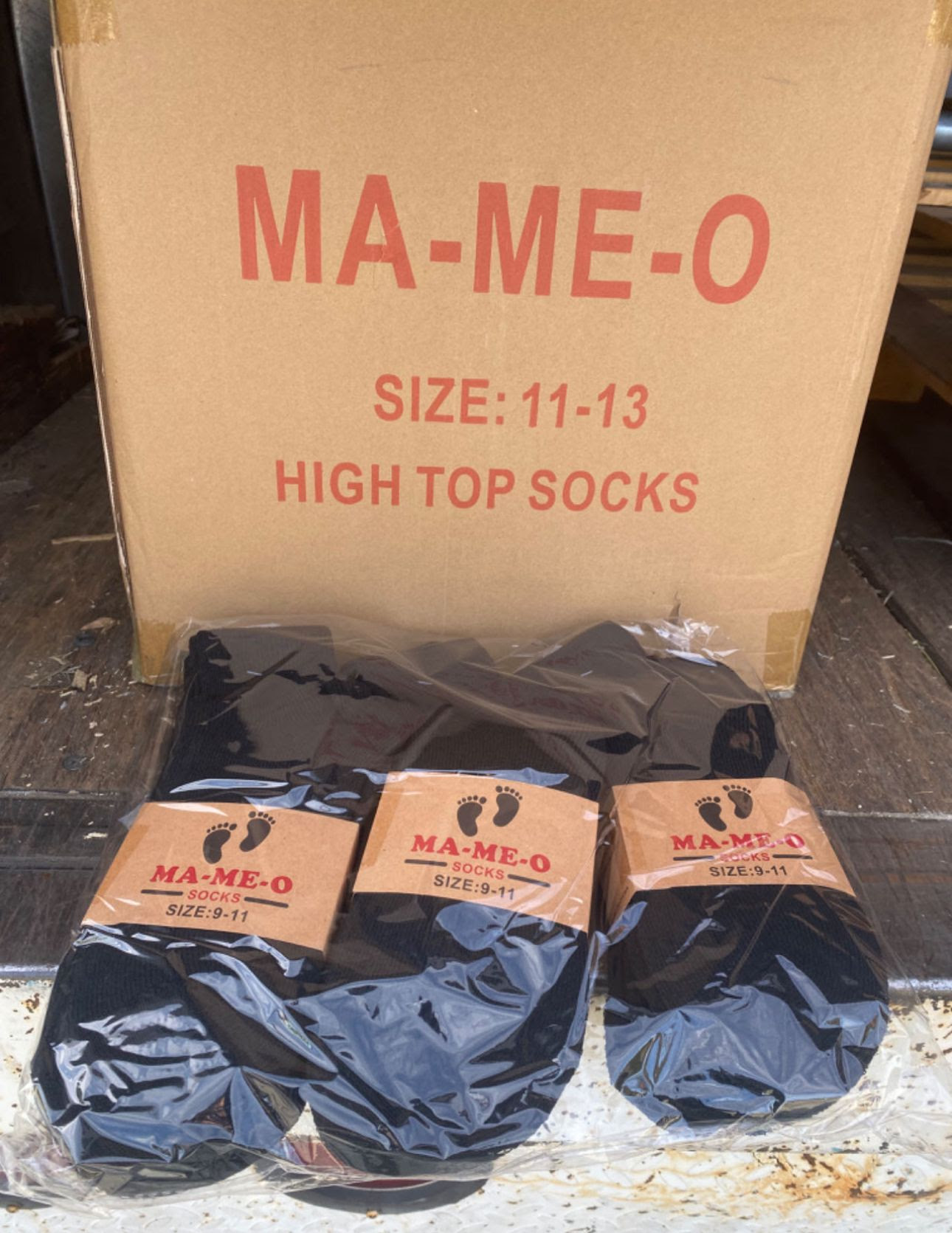 MA-ME-O Mens High & Low Top Socks. 18,000 Dozen. EXW Los Angeles $3.50 Dozen