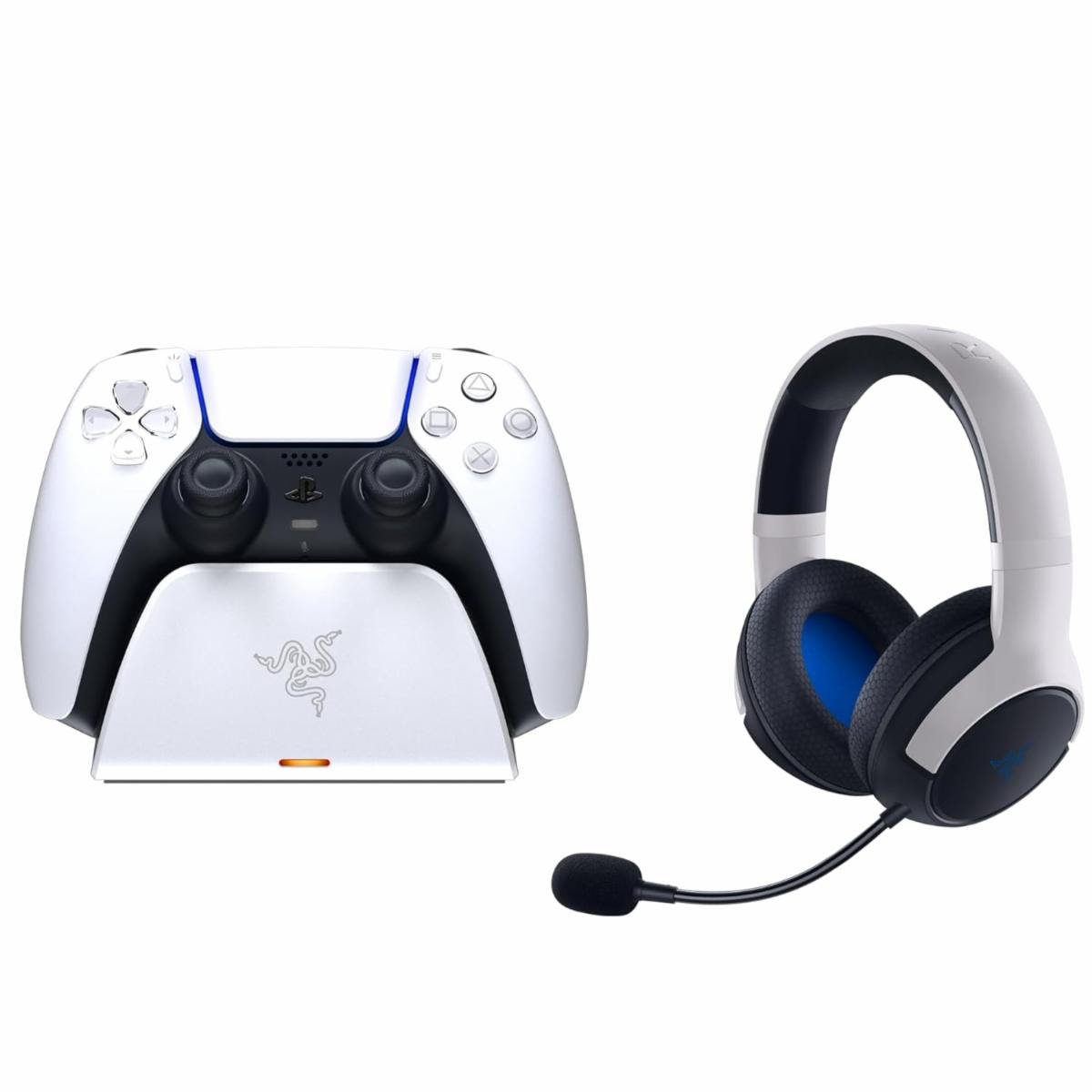 Razer Legendary Duo Bundle for Play-station, Kaira Wireless Headset and Quick Charging Stand for PS5, White - CONTROLLER NOT INCLUDED