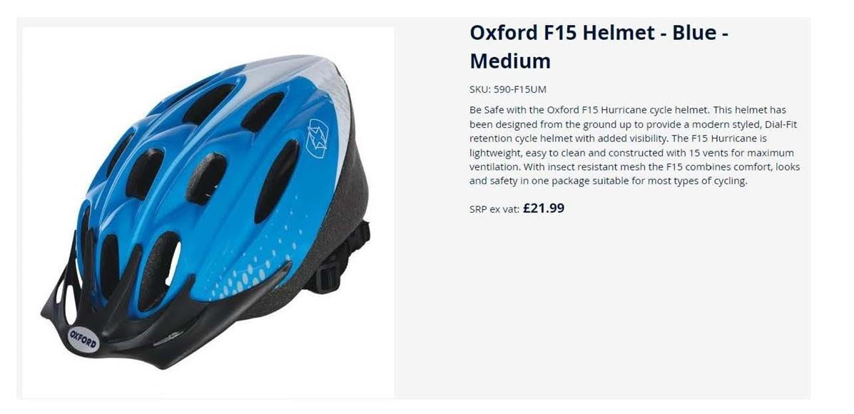 Oxford F15 Helmet Hurricane Cycle Europe