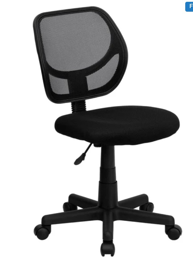 Low Back Mesh Swivel Task Office Chair with Curved Square Back. 254 units.  EXW NJ  USA $24.50 unit. 