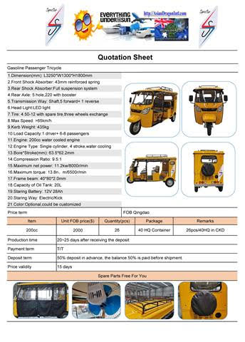 For those still looking for traditional Tuktuk BUT with more space for more customers and their baggage 