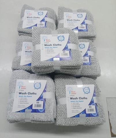 Cotton Terry wash cloths 5 pc packed Shipment packed India