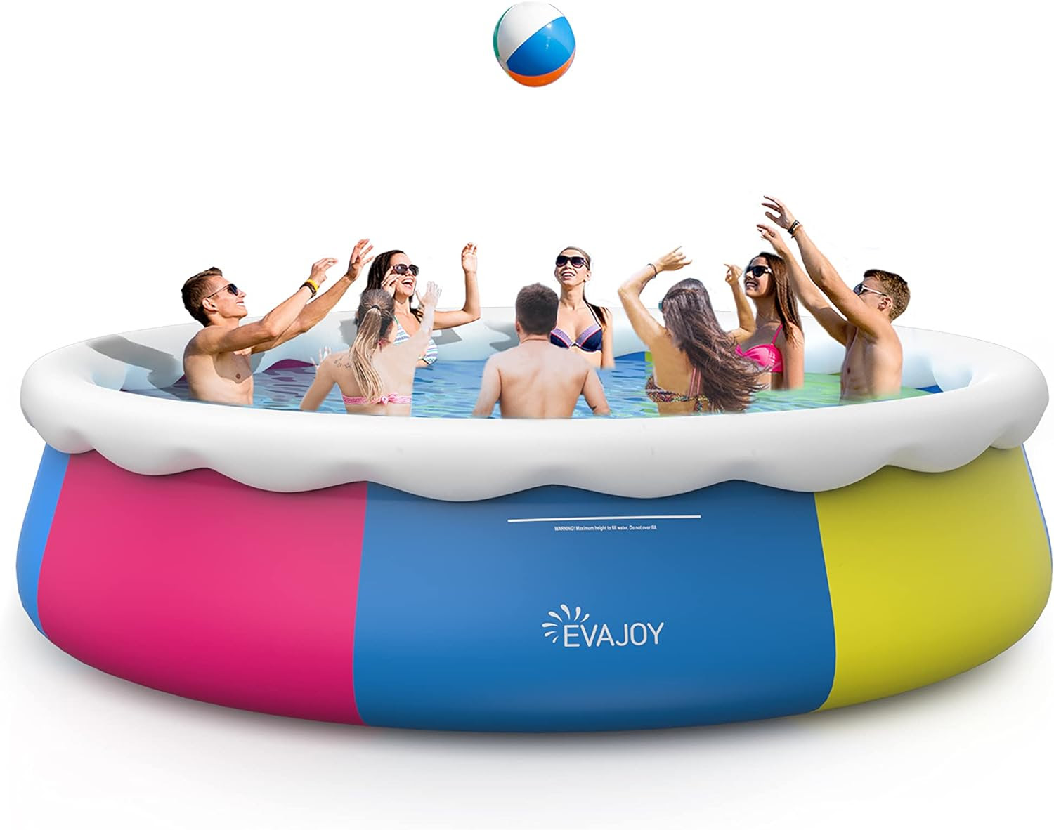 EVAJOY 18ft x 4ft Inflatable Top Ring Swimming Pool Include Filter Pump. 600units. 