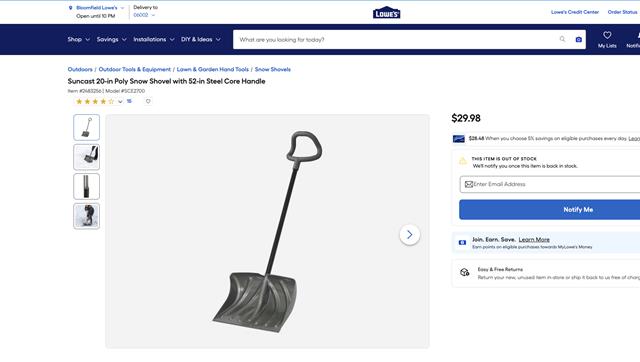 Snow Shovel Overstock Truckload