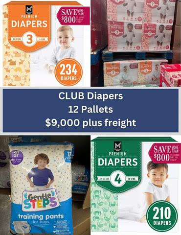 Half Truckload of DIAPERS- NEW & Manifested