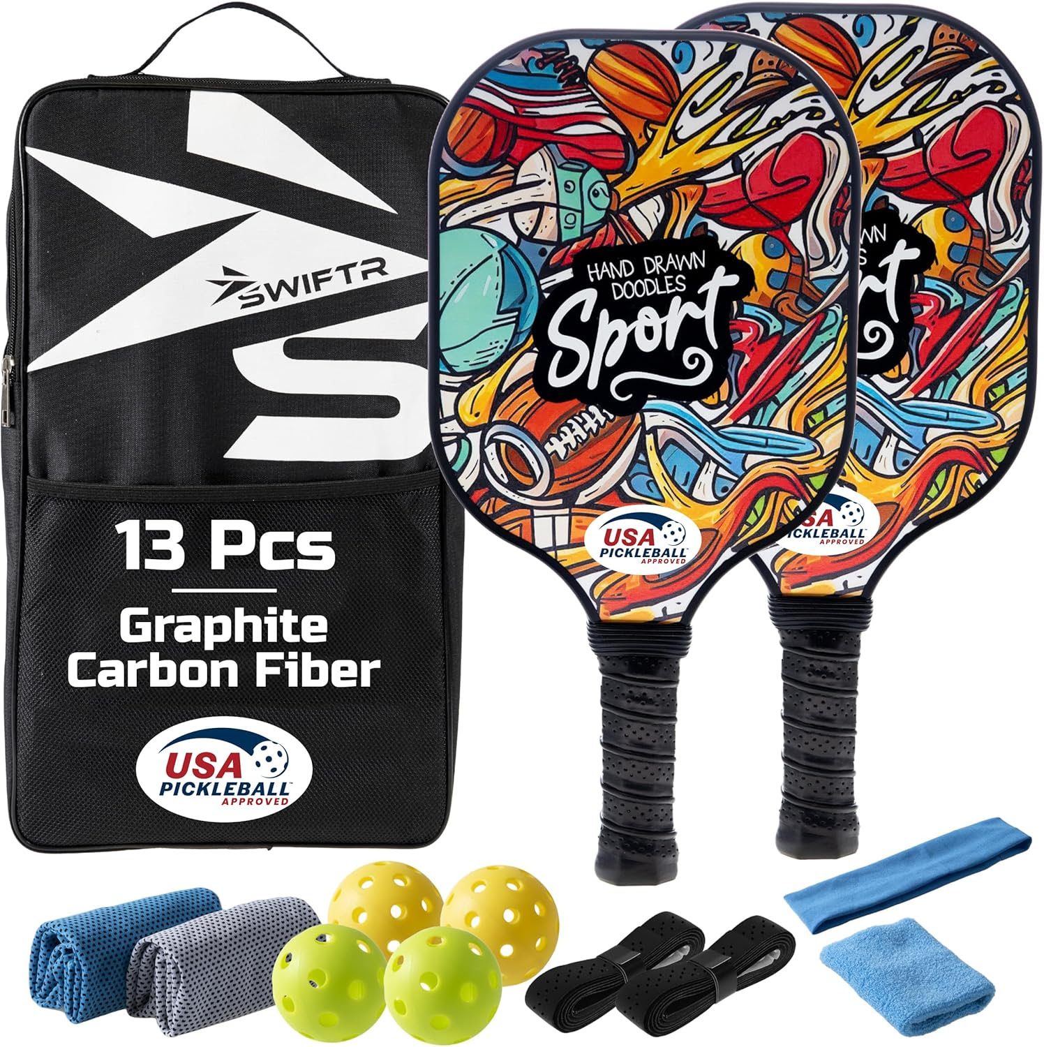 Pickleball Paddles Set of 2 Pack - USAPA Approved