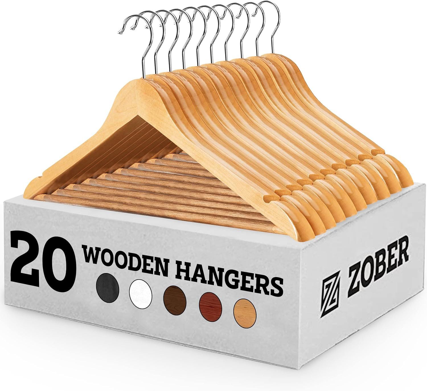 20PK Heavy Duty Wooden Hanger. 1900 Packs. EXW Los Angeles $10.50 Pack of 20.