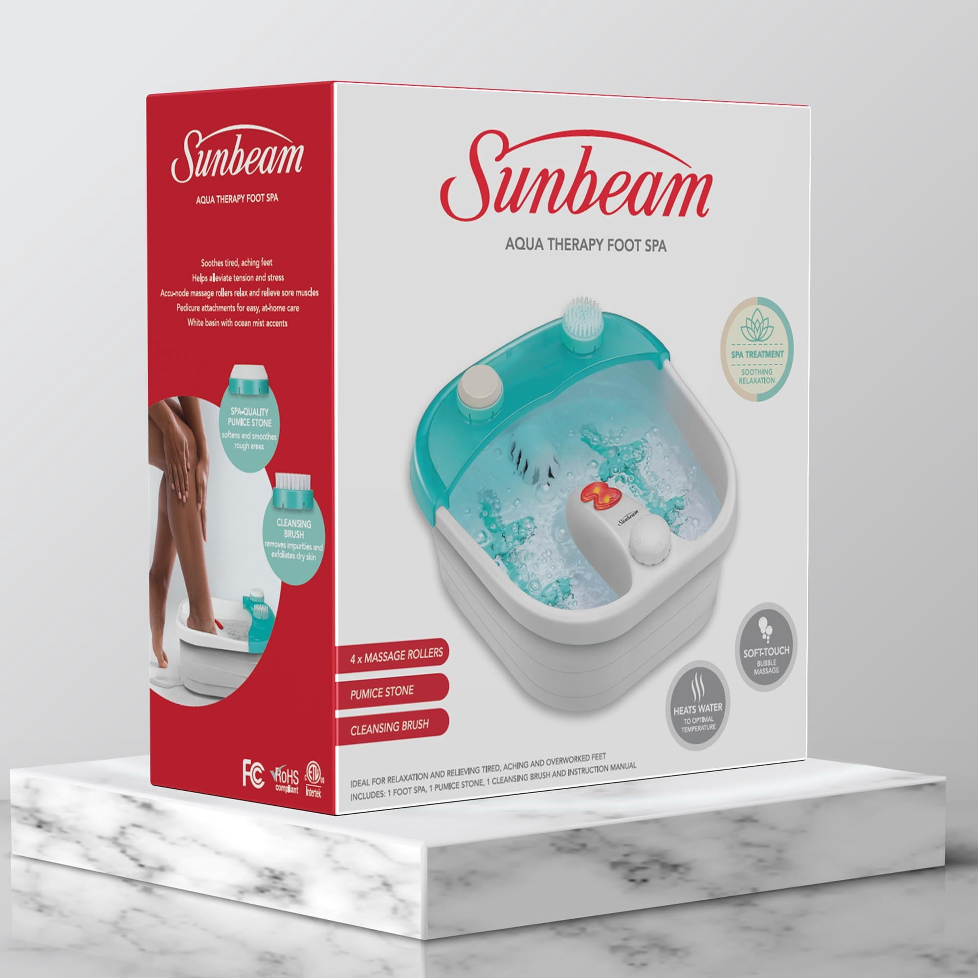 Sunbeam Foot Spa With Heating, Bubbles & Massager Rollers.  1350units. EXW Los Angeles $17.95 unit. Retail $49.99