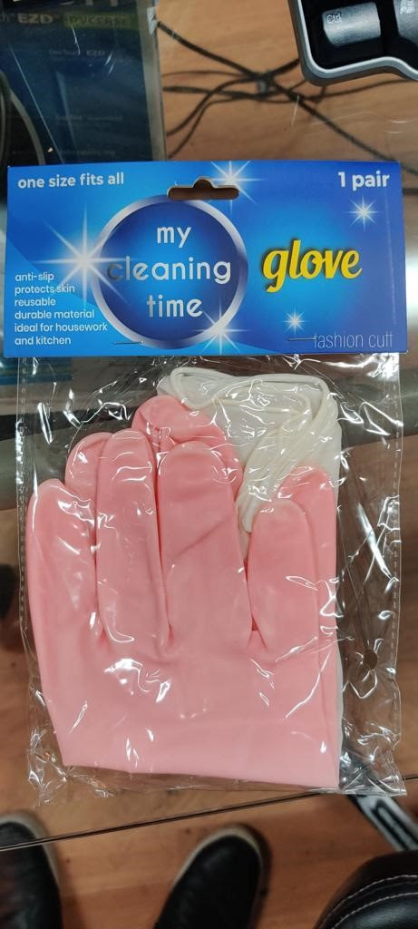 My Cleaning Time Fingers Dipped Glove. One Size Fits All. 91,080 Pairs. EXW Los Angeles $0.45 Pair.