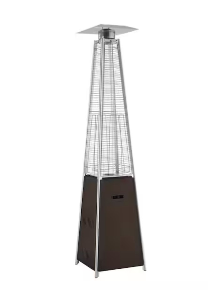 42,000 BTU Bronze Propane Pyramid Standing Patio Heater. 1300 Units. 