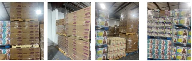 4,328 packages of assorted DIAPERS with manifest USA