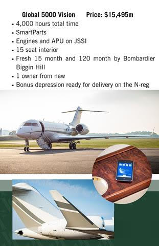 Global 5000 Vision for Sale