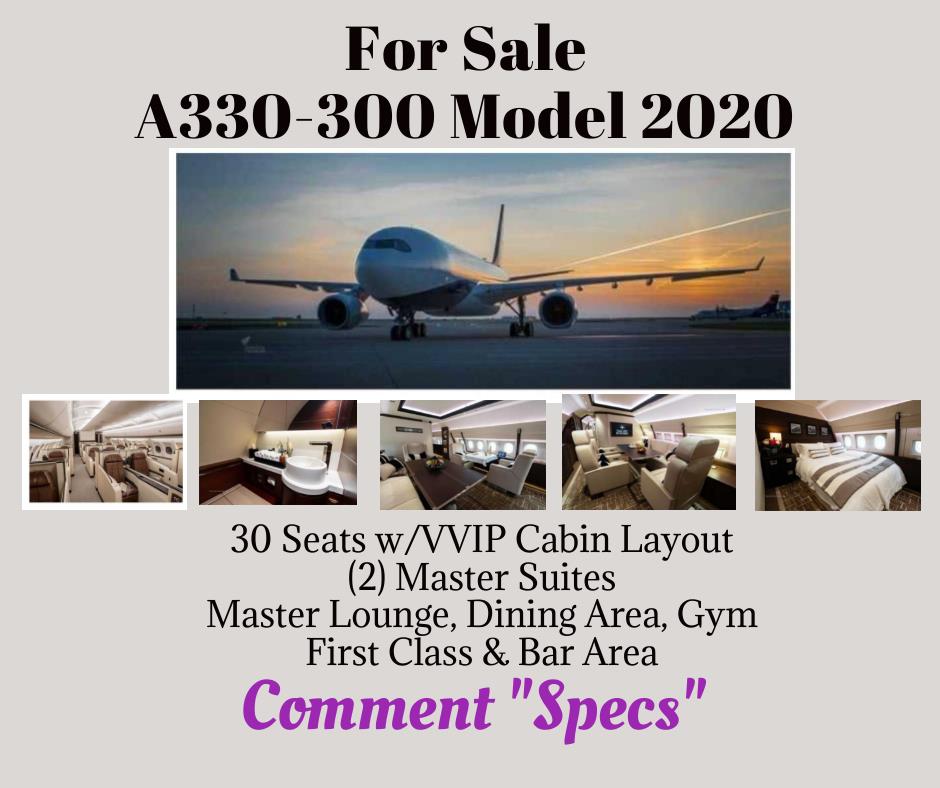 YOM 2020 A330-300 VVIP aircraft for immediate sale as shown below: