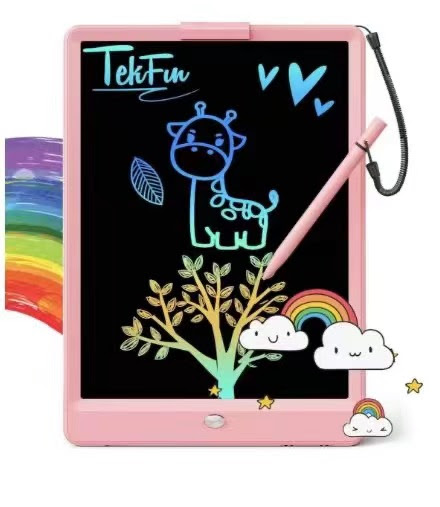 TEKFUN LCD Writing Tablet Doodle Board, 10inch Colorful Drawing Pad for Kids, Mess Free Coloring for Toddlers, Toys Gifts for 3 4 5 6 7 8 Year Old Girls Boys.