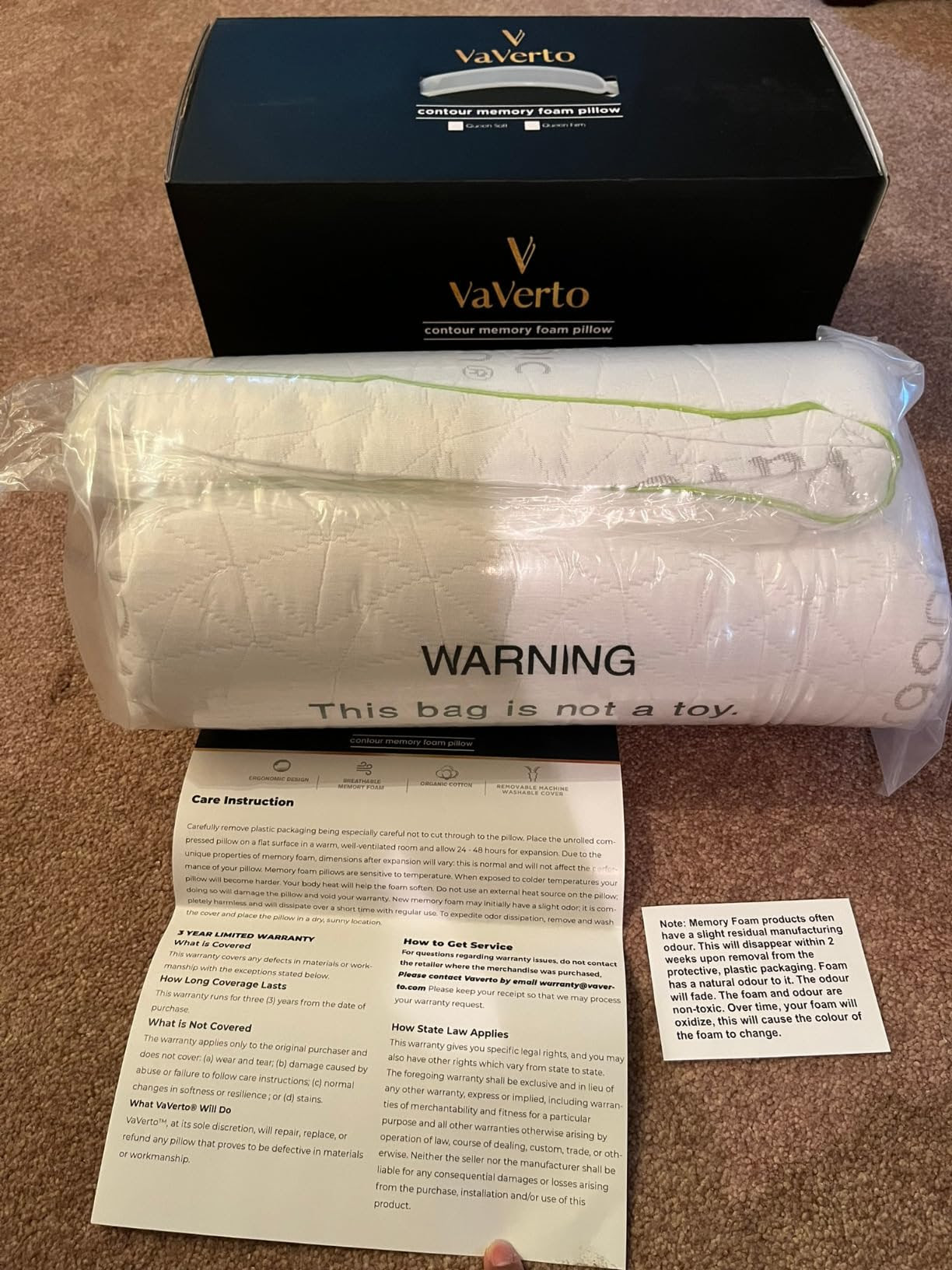 Vaverto Orthopedic Cervical Pillow. 19000 units.  EXW Chantilly, VA $7.95 unit.