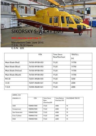 Sikorsky helicopter with very low hours.