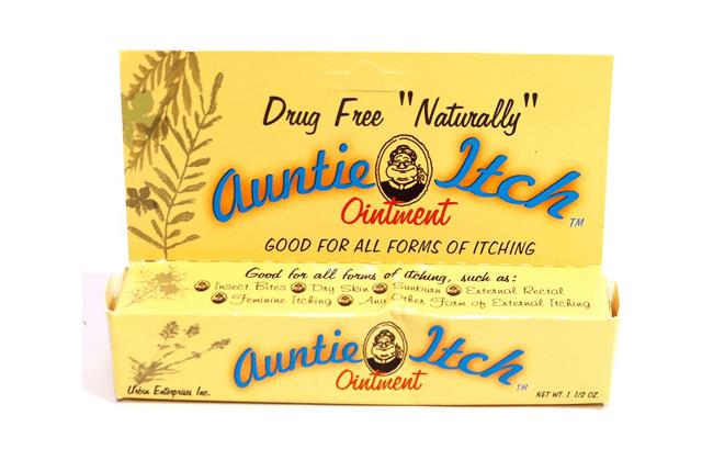 auntie Itch Itch Ointment! Drug- free, herb-free and scent-free — its 100% hypoallergenic. 