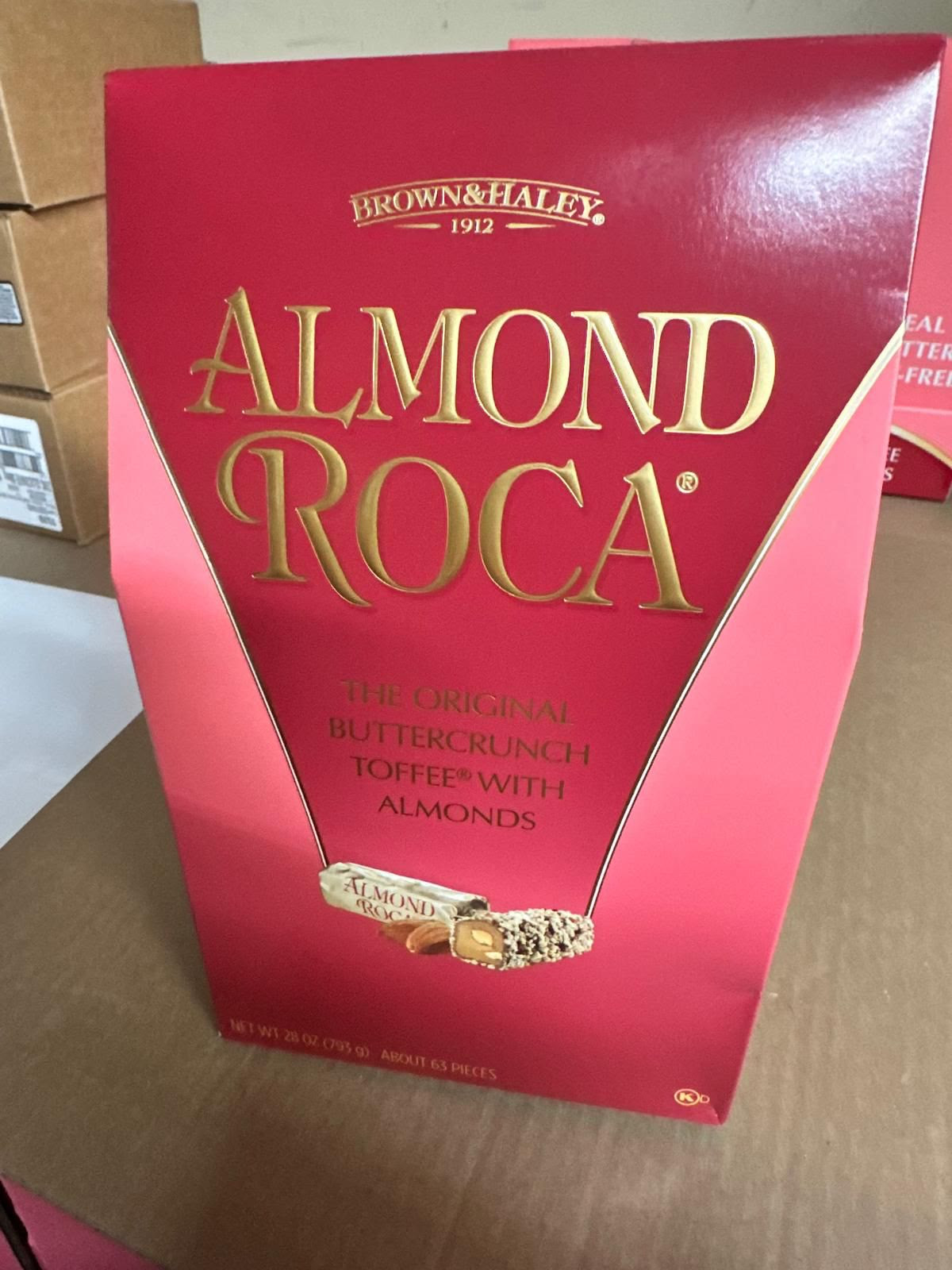 Brown & Haley Almond ROCA Individually Wrapped Chocolate Candy.  1250 Cases. EXW Los Angeles $8.95 Unit. Retail $14.98