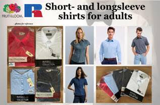 Fruit of the Loom & Russell adults shirts