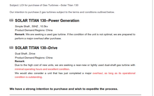 RFQ solar Titans