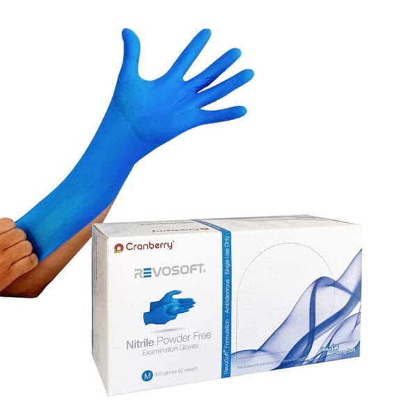 RevoSoft Cranberry Nitrile Examination Gloves - Powder-Free