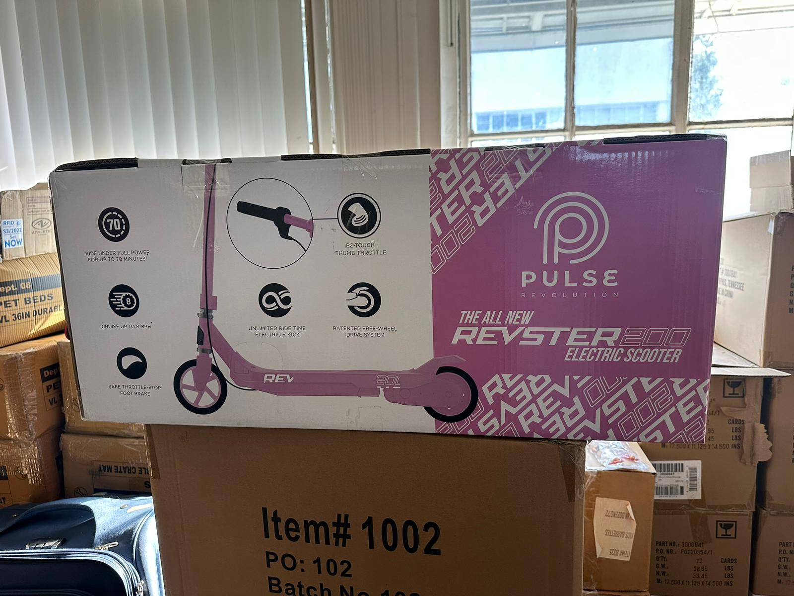 Pulse Performance Products REVSTER Electric Scooter . 700 Units. EXW Los Angeles $42.00 Unit. Retail $139.99