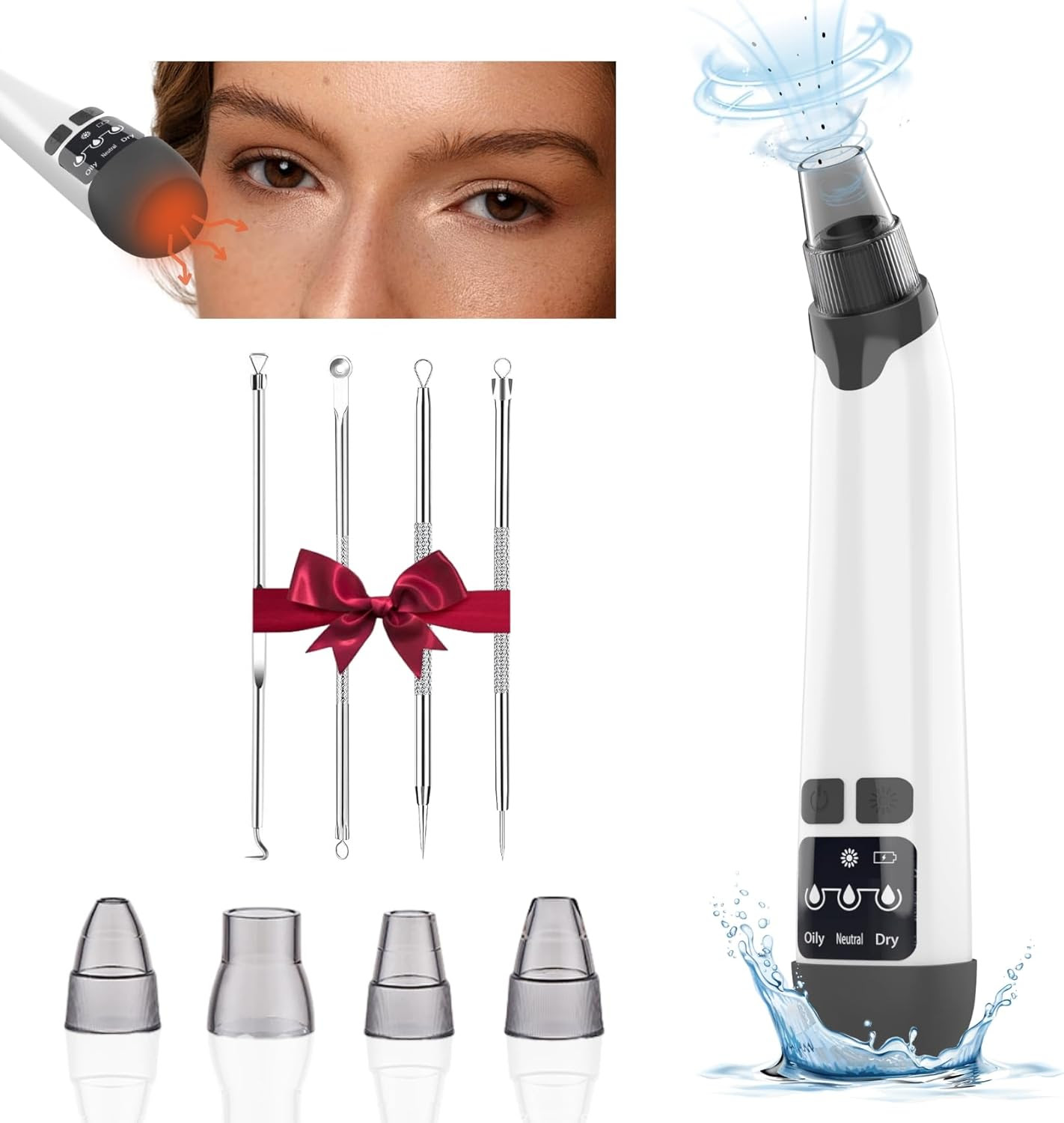 Black Head Remover for Face,Blackhead Extractor Tool with 3 Adjustable Suction Levels