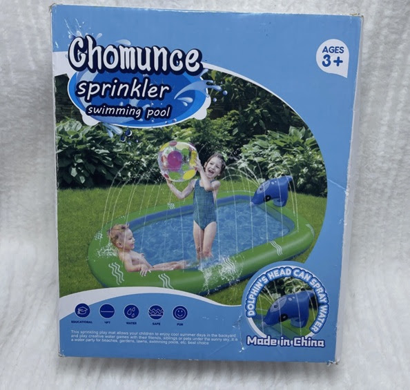 Chomunce Inflatable Kiddie Pool with Dolphin Head Sprinkler.  5000 Units. EXW Los Angeles $7.95 Unit. Retail $20.00