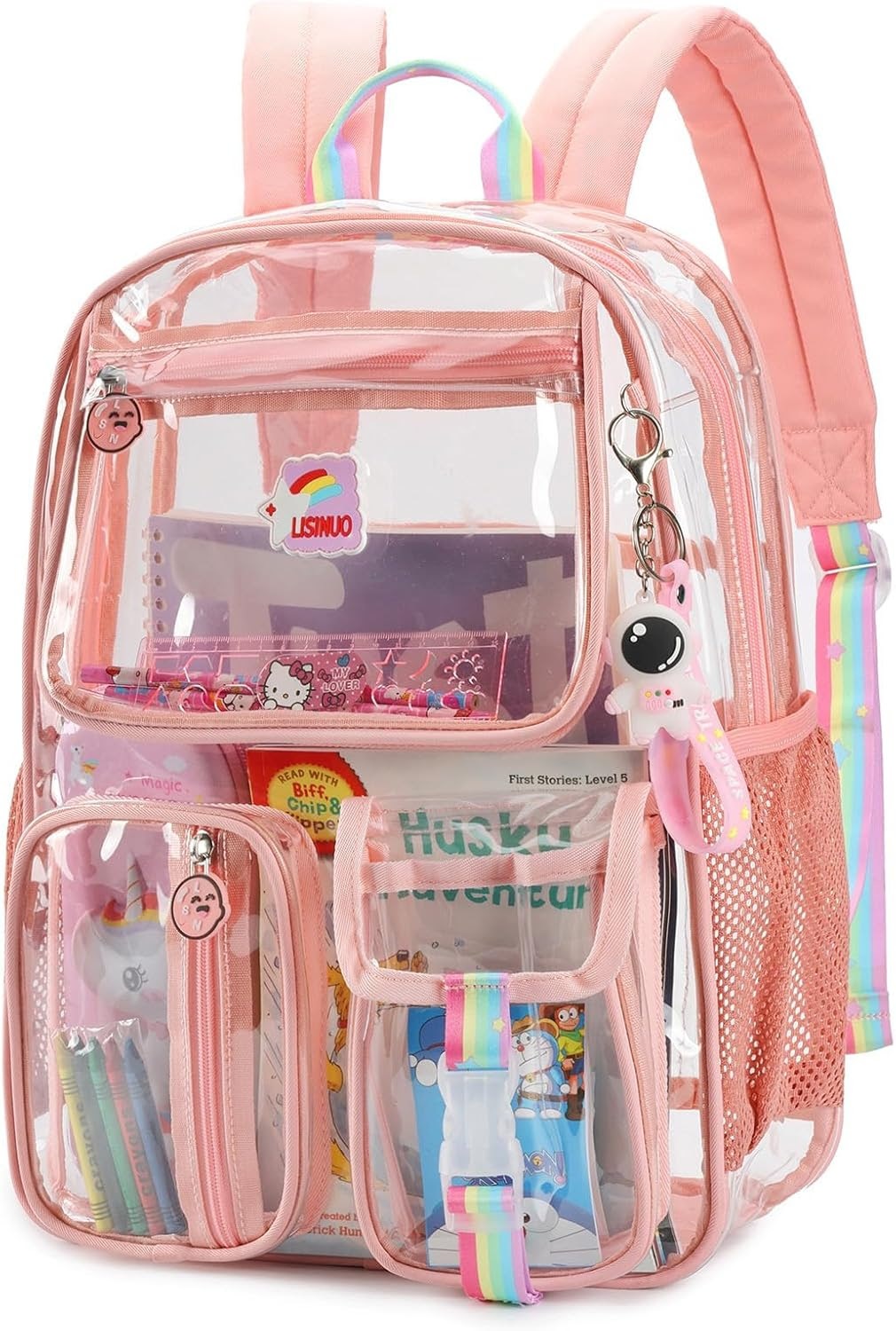 Lisinuo Girls Clear Backpack. 6000 Units.   EXW Los Angeles $3.95 unit. Retail $29.99
