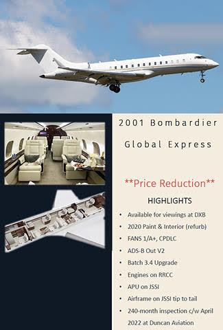 **Price Reduction** 2001 Global Express