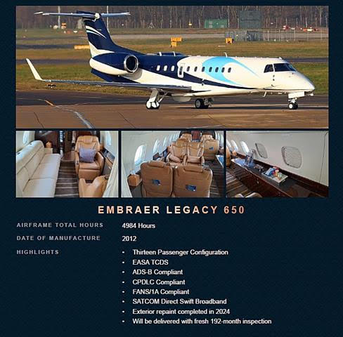 2012 Embraer Legacy 650