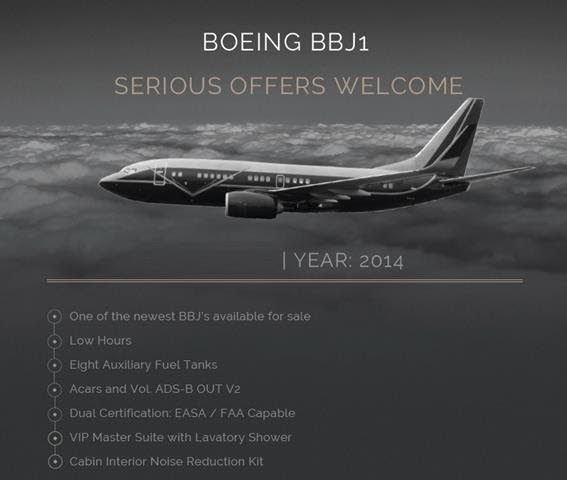 Luxury BBJ with Low Hours for Sale