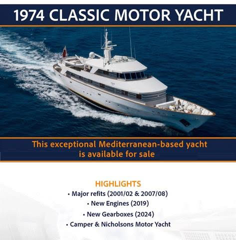 Classic Motor Yacht For Sale 