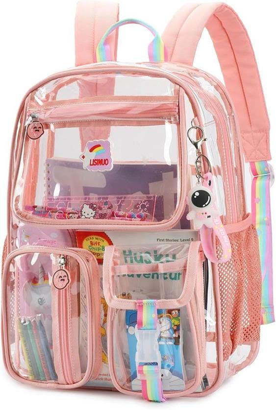 Lisinuo Girls Clear Backpack. 2000 Units.  EXW Los Angeles $4.95 unit. Retail $29.99