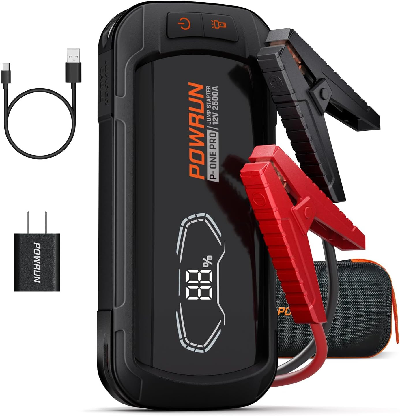 Powrun 2500A Portable 12V Jump Starter with Power Bank and Flashlight. 800 Units. EXW Chicago $29.00 Unit.