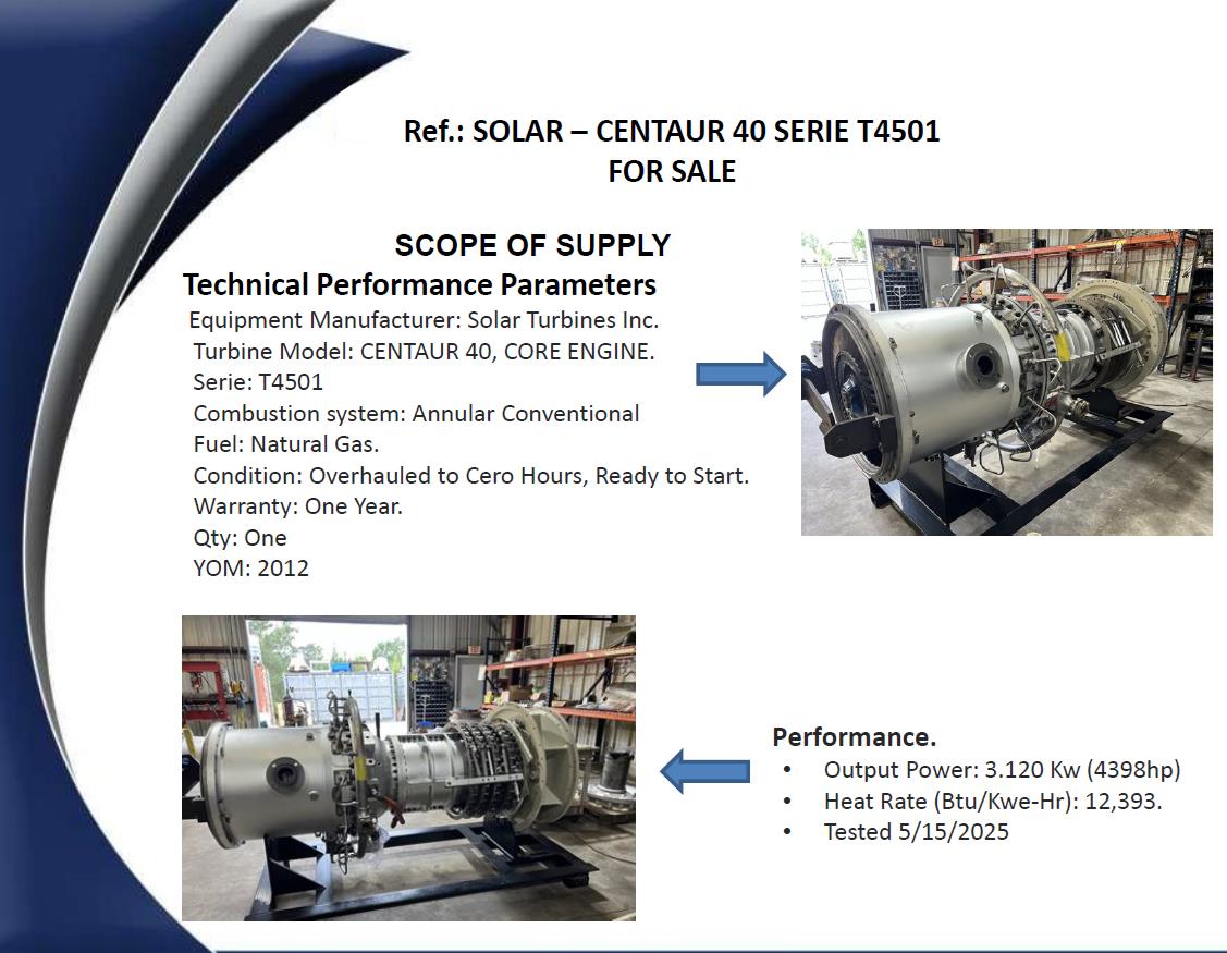 SOLAR CENTAUR 40 - T4501 Core Engine For Sale