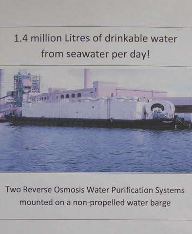 We can propose for sale from the direct owners authorized representative the attached Desalination Barge.  