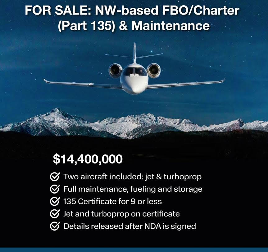 Western US-based Charter/FBO For Sale